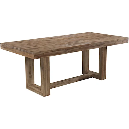 Modern Rectangular Dining Table with Rustic Trestle Base